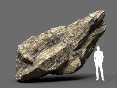 Low poly Sharp Rock FormationPack 191226 Low-poly 3D model