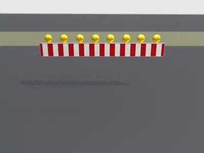 Construction Barrier 6 with animated lights 600-36 250x2400mm Low-poly 3D model