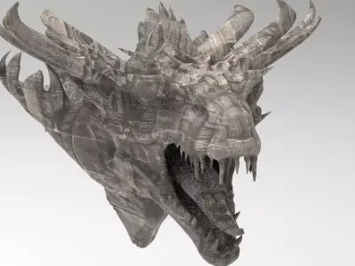 Dragon lizard Viking Dinosaur Statue head 3  3D model