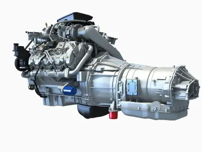 V8 Engine with Automatic Transmission 3D model