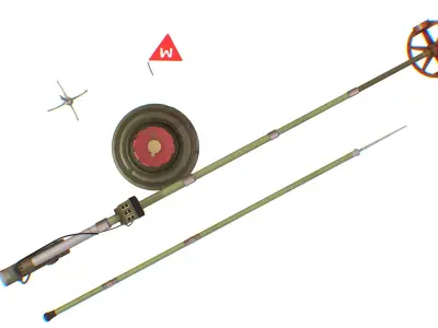 Mine Detector Set IMPS Mina TM-62 Dipstick Lowpoly 3d Model Low-poly 3D model