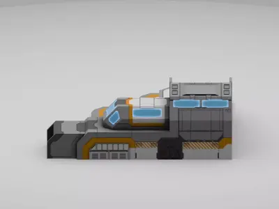 Sci-Fi Military Building - Outpost Low-poly 3D model