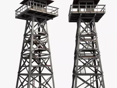 Watch tower v2 Low-poly 3D model