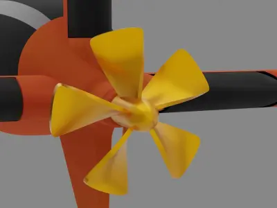 Submarine orange 3D model