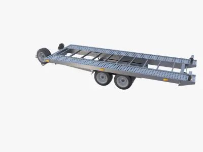 Car trailer v1 Low-poly 3D model