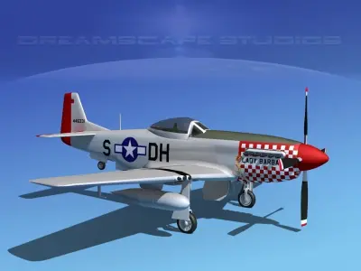 P-51D Mustang Lady Barbara 3D model