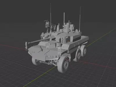 EBRC Jaguar French Reconnaissance Armored Vehicle 3D print model