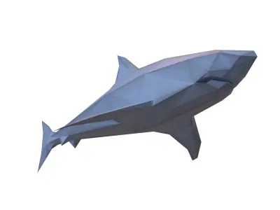 Low Poly Shark v1 011 Low-poly 3D model