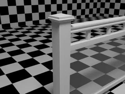 Glass Railing - Style 2 3D model