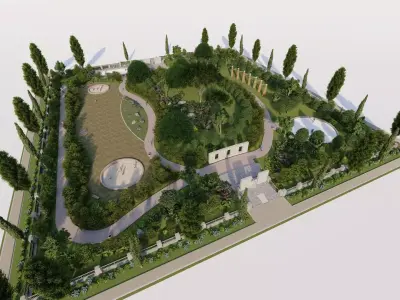 park-public park-Private Park Landscape 3D model