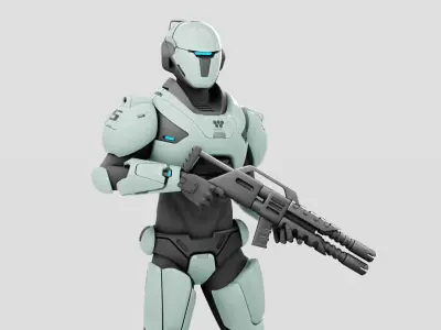 CYBER SOLDIER F-2000  RIGGED 3D model
