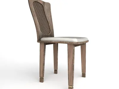 Chair Wood and Wicker  Free 3D model