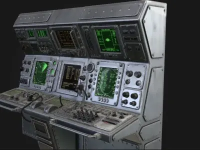 Sci Fi Dashboard  Game Ready Radar Station PBR Low-poly 3D model