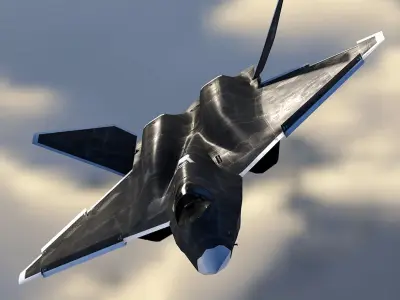 YF-23A BLACK-WIDOW-II Rigged Low-poly 3D model