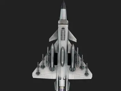 Chengdu J-10 fighter jet Low-poly 3D model