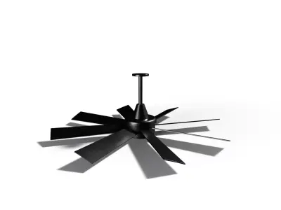 Sci-Fi Ceiling Fan With Light - Low-Poly PBR Game Ready Low-poly 3D model