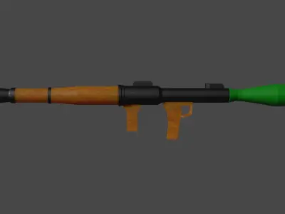 lowpoly game ready RPG grenade launcher Free low-poly 3D model