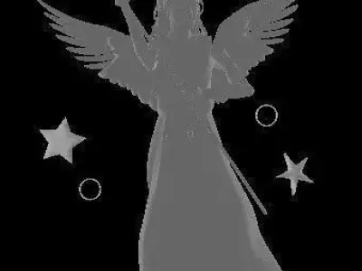 angel with wand and stars 3D model