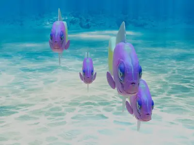 Bicolor Dottyback Fish 3D model