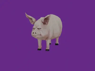 lowpoly pig 3D model