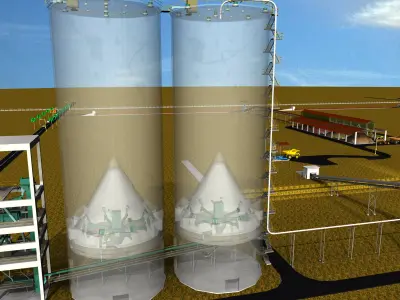 Cement Silos Free 3D model