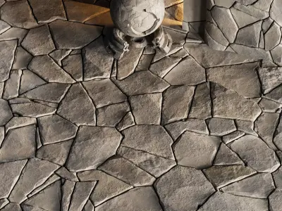 H83 Slate Stone - PBR - 4K - Seamless Low-poly 3D model