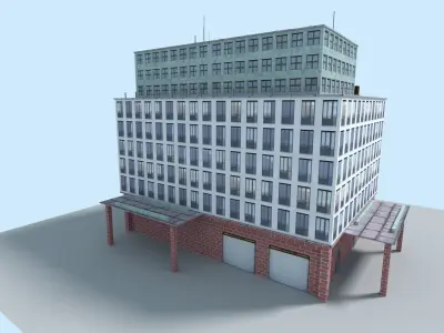 City Office Building Low-poly 3D model