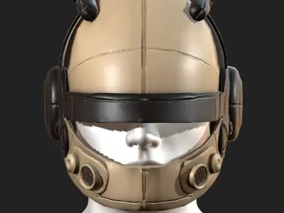 Helmet scifi military futuristic 3d model  Low-poly 3D model