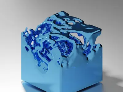 3D realistic water cube Free low-poly 3D model