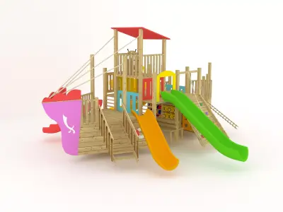 WOODEN GAME SHIP 3D model