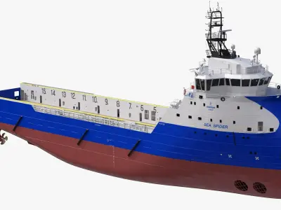 Ulstein PX105 Sea Spider Platform Supply Vessel 3D model