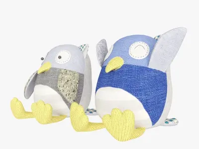 Plush Scrappy Hoot Owl Low-poly 3D model