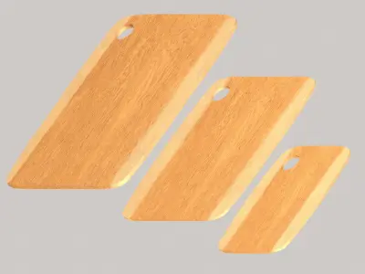 Wooden chopping boards set2 Free low-poly 3D model