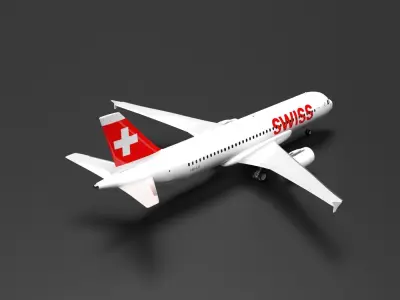 Airbus A320 SwissAir Livery 3D model