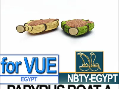 Ancient Egyptian Papyrus Boat A 3D model
