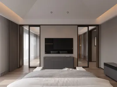 Modern Master Bedroom Suite 3D model