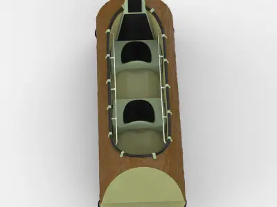 Log Flume Wagon 3D model