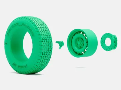 15x8 Dunlop D Type Wheel Dunlop CR65 Tire 3D print model