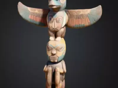 Totem Spirit Sculpture Low-poly 3D model