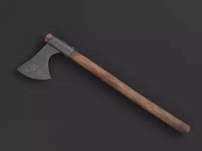 3D Medieval One Handed Axe Game Ready PBR Low-poly 3D model