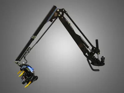 H21D Forestry Harvester Head with Arm 3D model