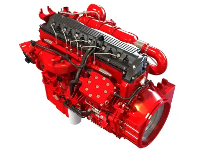 Heavy-Duty Truck Engine 3D model