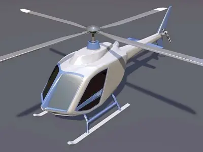 Helicopter design concept Low-poly 3D model