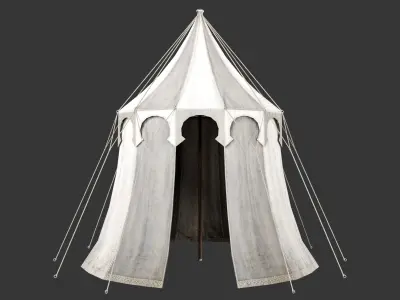 Medieval Elegant Camp Tent Medium Low-poly 3D model