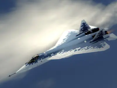 SU57 Felon-TopGun with High Resolution Textures-Fully Rigged Low-poly 3D model