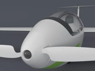 Alisport - Silent 2 electro - sailplane - glider - with cockpit 3D model