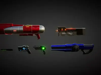 UKit Sci-Fi Weapons Low-poly 3D model