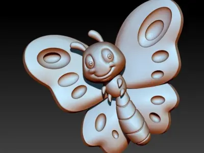Butterfly Pendant 3D print model 7
