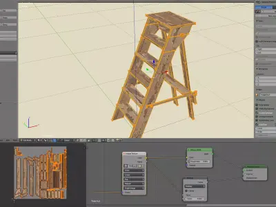 Old Stairs Stepladder Free 3D model