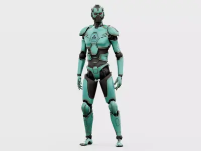  CYBORGTOPIA B-22  Rigged for Unreal Engine - Unity - MIXAMO 3D model